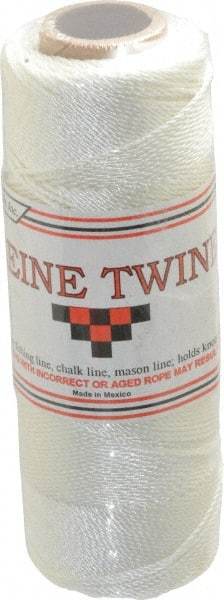 Value Collection - 0.046 Inch Diameter, Seine Twine Spool - 105 Lbs. Breaking Strength, White, 1,800 Ft. per Lb. - Best Tool & Supply