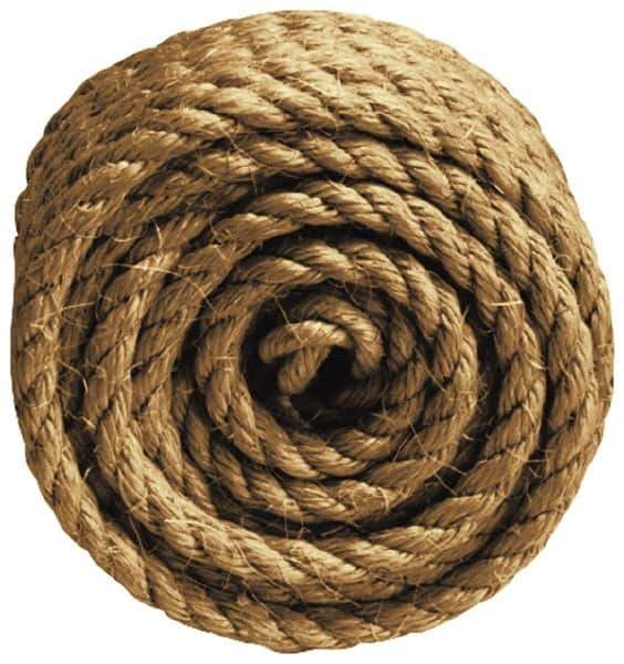 Value Collection - 100' Max Length Sisal Twisted Rope - 1/4" Diam, 48 Lb Capacity - Best Tool & Supply