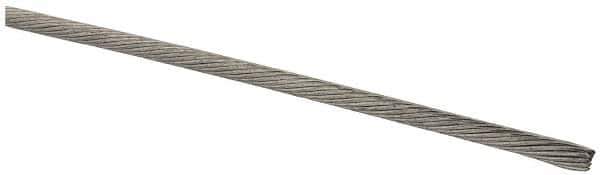 Value Collection - 1/16" Diam, Aircraft Cable Wire - 510 Lb Breaking Strength, 1 x 19 Single Strand - Best Tool & Supply