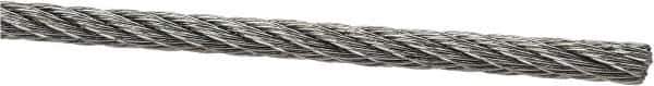 Lift-All - 1/8" Diam, Aircraft Cable Wire - 1,700 Lb Breaking Strength, 7 x 7 Strand Core - Best Tool & Supply