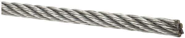 Lift-All - 1/4" Diam, Aircraft Cable Wire - 6,100 Lb Breaking Strength, 7 x 7 Strand Core - Best Tool & Supply