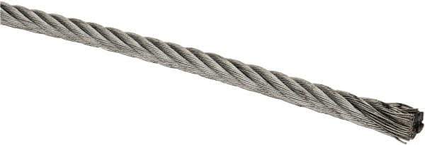 Lift-All - 1/4 Inch Diameter Aircraft Cable Wire - 7,000 Lbs. Breaking Strength, 7 x 19 Strand Core - Best Tool & Supply