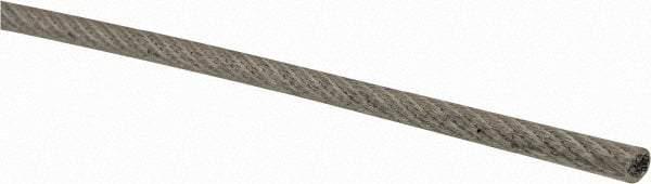 Lift-All - 3/32" x 1/16" Diam, Coated Aircraft Cable Wire - 480 Lb Breaking Strength, 7 x 7 Strand Core, Vinyl Coating - Best Tool & Supply