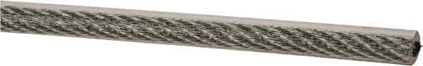 Value Collection - 3/16" x 3/32" Diam, Coated Aircraft Cable Wire - 920 Lb Breaking Strength, 7 x 7 Strand Core, Vinyl Coating - Best Tool & Supply