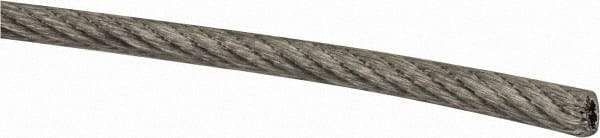 Value Collection - 1/8" x 3/32" Diam, Coated Aircraft Cable Wire - 920 Lb Breaking Strength, 7 x 7 Strand Core, Nylon Coating - Best Tool & Supply