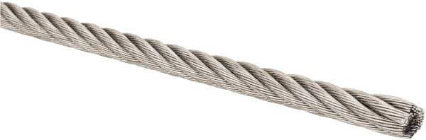 Lift-All - 5/32" Diam, Stainless Steel Wire Rope - 2,400 Lb Breaking Strength, Material Grade 304, 7 x 19 Strand Core - Best Tool & Supply