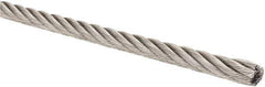 Lift-All - 5/32" Diam, Stainless Steel Wire Rope - 2,400 Lb Breaking Strength, Material Grade 304, 7 x 19 Strand Core - Best Tool & Supply