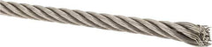 Lift-All - 3/16" Diam, Stainless Steel Wire Rope - 3,700 Lb Breaking Strength, Material Grade 304, 7 x 19 Strand Core - Best Tool & Supply