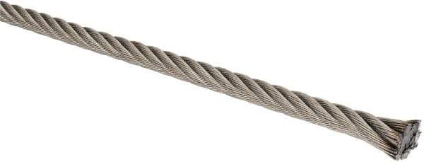 Lift-All - 1/4" Diam, Stainless Steel Wire Rope - 6,400 Lb Breaking Strength, Material Grade 304, 7 x 19 Strand Core - Best Tool & Supply