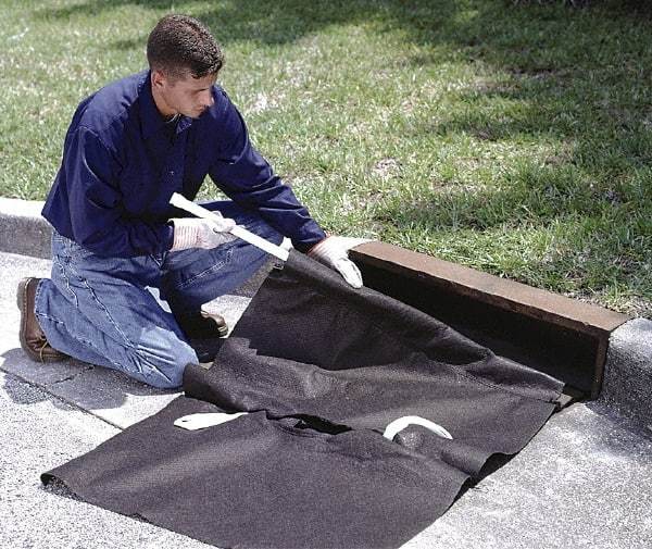 UltraTech - 60" Long x 42" Wide, Polypropylene Curb-Style Drain Guard - Black, Use for Oil/Sediment - Best Tool & Supply