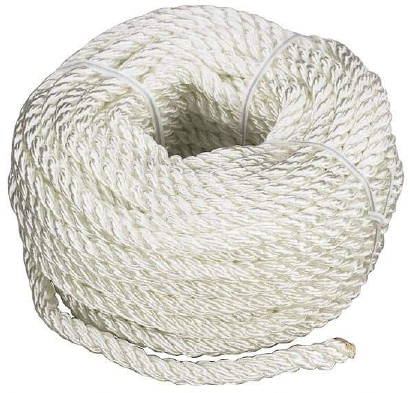 Value Collection - 100' Max Length Nylon Twisted Rope - 3/8" Diam, 278 Lb Capacity - Best Tool & Supply