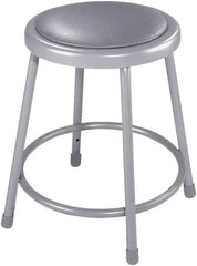 NPS - 18 Inch High, Stationary Fixed Height Stool - 14 Inch Deep x 14 Inch Wide, Vinyl Seat, Grey - Best Tool & Supply