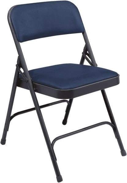 NPS - 18-3/4" Wide x 20-1/4" Deep x 29-1/2" High, Vinyl Folding Chair with Vinyl Padded Seat - Dark Midnight Blue - Best Tool & Supply