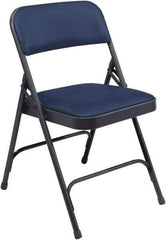 NPS - 18-3/4" Wide x 20-1/4" Deep x 29-1/2" High, Vinyl Folding Chair with Vinyl Padded Seat - Dark Midnight Blue - Best Tool & Supply