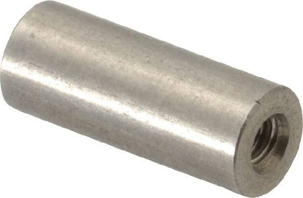 Electro Hardware - #4-40, 5/8" OAL, Stainless Steel Round Fully Threaded Female Circuit Board Standoffs - 1/2" Thread Depth, 5/8" Body Length, Bright Finish - Best Tool & Supply