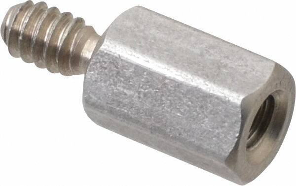 Electro Hardware - #6-32, 5/8" OAL, 1/4" Across Flats, Stainless Steel Hex Male/Female Circuit Board Standoffs - 3/8" Thread Depth, 3/8" Body Length, Bright Finish - Best Tool & Supply