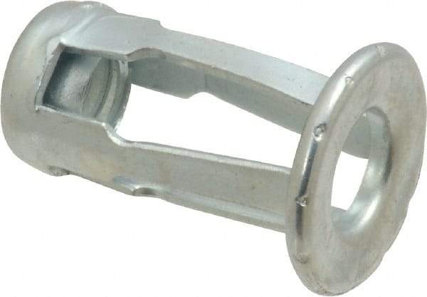 Au-Ve-Co Products - 1/4-20 UNC Thread, Zinc Plated, Steel, Screwdriver Installed Rivet Nut - 3/16 to 3/8" Grip, 5/8" Flange Diam, 0.919" Long - Best Tool & Supply