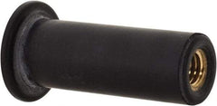 Au-Ve-Co Products - #10-32, 0.562" Diam x 0.051" Thick Flange, Rubber Insulated Rivet Nut - UNF Thread, Neoprene, 1" Long x 3/8" Body Diam, 1.051" OAL - Best Tool & Supply