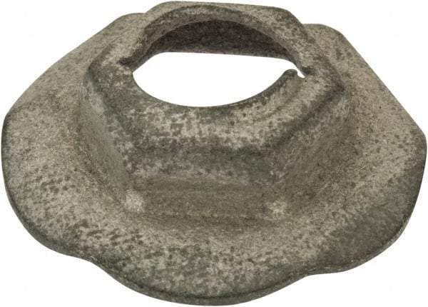 Value Collection - 5/16" Hole Diam, 7/8" OD, 1/2" Width Across Flats Washer Lock Nut - Zinc-Plated Spring Steel, For Use with Non Threaded Fasteners - Best Tool & Supply