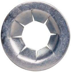 Value Collection - 7/16" OD, Spring Steel Push Nut - Zinc-Plated, 3/16" Shaft Diam - Best Tool & Supply