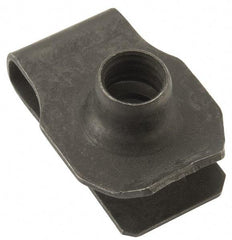 Au-Ve-Co Products - 3/8-16 Screw, 0.05 to 0.2" Thick, Spring Steel Extruded Tapped Hole U Nut - 3/4" Center Edge, Black Phosphate Finish - Best Tool & Supply