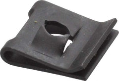 Value Collection - #8 Screw, 0.025 to 0.04" Thick, Spring Steel Standard U Nut - 1/4" Center Edge, Black Phosphate Finish - Best Tool & Supply