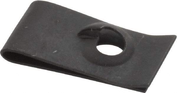 Value Collection - #10 Screw, 0.015 to 0.06" Thick, Spring Steel Extruded Tapped Hole U Nut - 15/32" Center Edge, Black Phosphate Finish - Best Tool & Supply