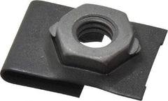 Value Collection - 5/16-18 Screw, 0.087 to 0.093" Thick, Spring Steel J Nut Retainer - 9/16" Center Edge, Black Phosphate Finish - Best Tool & Supply