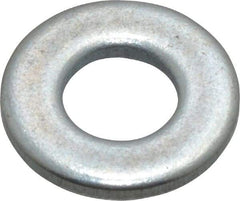 Value Collection - #6 Screw, Steel SAE Flat Washer - 5/32" ID x 3/8" OD, 0.036" Thick, Zinc-Plated Finish - Best Tool & Supply