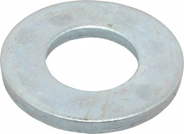 Value Collection - 5/8" Screw, Steel SAE Flat Washer - 21/32" ID x 1-5/16" OD, 3/32" Thick, Zinc-Plated Finish - Best Tool & Supply