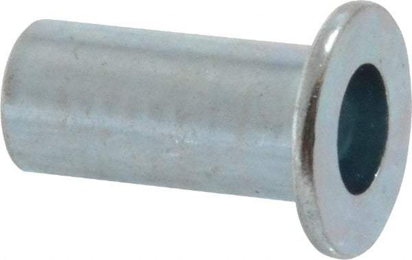 Value Collection - #10-24, 0.01 to 0.08" Grip, Steel Standard Rivet Nut - Drill Size Letter F, Flat Head - Best Tool & Supply