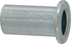 Value Collection - 1/4-20, 0.02 to 0.08" Grip, Steel Standard Rivet Nut - Drill Size Letter R, Flat Head - Best Tool & Supply