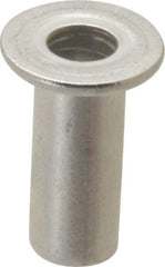 Value Collection - #6-32, 0.01 to 0.08" Grip, #12, Aluminum Standard Rivet Nut - Flat Head - Best Tool & Supply