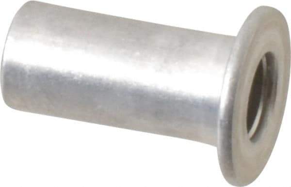 Value Collection - #10-24, 0.01 to 0.08" Grip, Aluminum Standard Rivet Nut - Drill Size Letter F, Flat Head - Best Tool & Supply