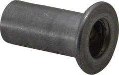 Value Collection - #10-32, 0.01 to 0.08" Grip, Aluminum Standard Rivet Nut - Drill Size Letter F, Flat Head - Best Tool & Supply