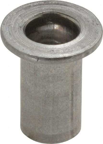 Value Collection - 5/16-18, 0.03 to 0.115" Grip, 27/64" Drill, Aluminum Standard Rivet Nut - Flat Head - Best Tool & Supply