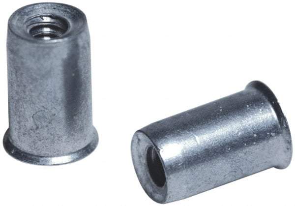 Marson - #6-32, 3/8" OAL, Thread-Sert Threaded Insert - 0.221" Hole Diam, 1/4" Head Diam, Steel - Best Tool & Supply