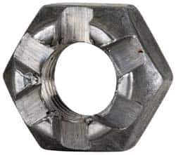 Value Collection - 1/4-28 UNF Grade 5 Steel Castle Locknut - 7/16" Width Across Flats, 9/32" High, Uncoated - Best Tool & Supply