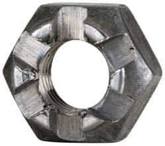 Value Collection - 1/4-28 UNF Grade 5 Steel Castle Locknut - 7/16" Width Across Flats, 9/32" High, Uncoated - Best Tool & Supply