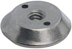 Made in USA - 1/4-20, Alloy Steel, Zinc Plated, Right Hand Spherical Fixture Nut - 1/4" High - Best Tool & Supply