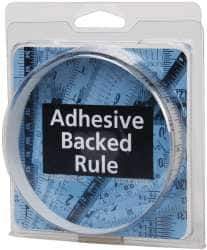 Made in USA - 3 Ft. Long x 1/2 Inch Wide, 1/32 Inch Graduation, Silver, Mylar Adhesive Tape Measure - Reads Left to Right, Horizontal Scale - Best Tool & Supply