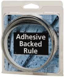 Made in USA - 12 Ft. Long x 1/2 Inch Wide, 1/32 Inch Graduation, Silver, Mylar Adhesive Tape Measure - Reads Right to Left, Horizontal Scale - Best Tool & Supply