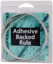 Made in USA - 6 Ft. Long x 1/2 Inch Wide, 1/16 Inch Graduation, Clear, Mylar Adhesive Tape Measure - Reads Right to Left, Horizontal Scale - Best Tool & Supply