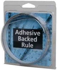 Made in USA - 6 Ft. Long x 1/2 Inch Wide, 1/16 Inch Graduation, Silver, Mylar Adhesive Tape Measure - Reads Left to Right, Horizontal Scale - Best Tool & Supply