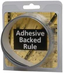 Made in USA - 6 Ft. Long x 1-1/4 Inch Wide, 1/16 Inch Graduation, Silver, Mylar Adhesive Tape Measure - Reads Right to Left, Horizontal Scale - Best Tool & Supply