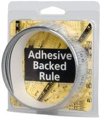 Made in USA - 9 Ft. Long x 1-1/4 Inch Wide, 1/16 Inch Graduation, Silver, Mylar Adhesive Tape Measure - Reads Right to Left, Horizontal Scale - Best Tool & Supply