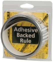 Made in USA - 12 Ft. Long x 1-1/4 Inch Wide, 1/16 Inch Graduation, Silver, Mylar Adhesive Tape Measure - Reads Right to Left, Horizontal Scale - Best Tool & Supply