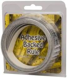 Made in USA - 24 Ft. Long x 1 Inch Wide, 1/16 Inch Graduation, Silver, Mylar Adhesive Tape Measure - Reads Right to Left, Horizontal Scale - Best Tool & Supply