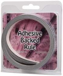 Made in USA - 30 Ft. Long x 1/2 Inch Wide, 1/16 Inch Graduation, Silver, Mylar Adhesive Tape Measure - Reads Left to Right, Horizontal Scale - Best Tool & Supply