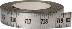 Made in USA - 60 Ft. Long x 1 Inch Wide, 1/16 Inch Graduation, Silver, Mylar Adhesive Tape Measure - Reads Left to Right, Horizontal Scale - Best Tool & Supply